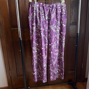 Coldwater Creek Purple and White & Grey Floral Pants